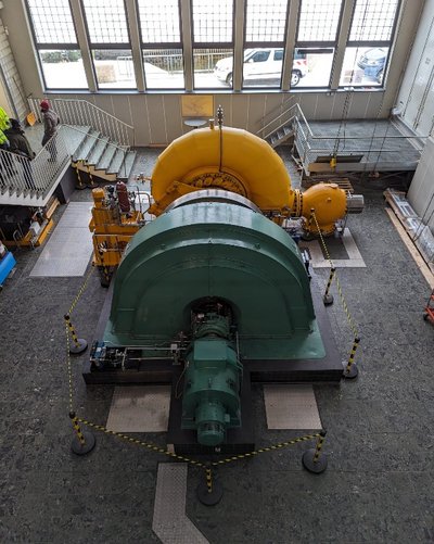 Eine Francisturbine im Wasserkraftwerk Romkerhalle